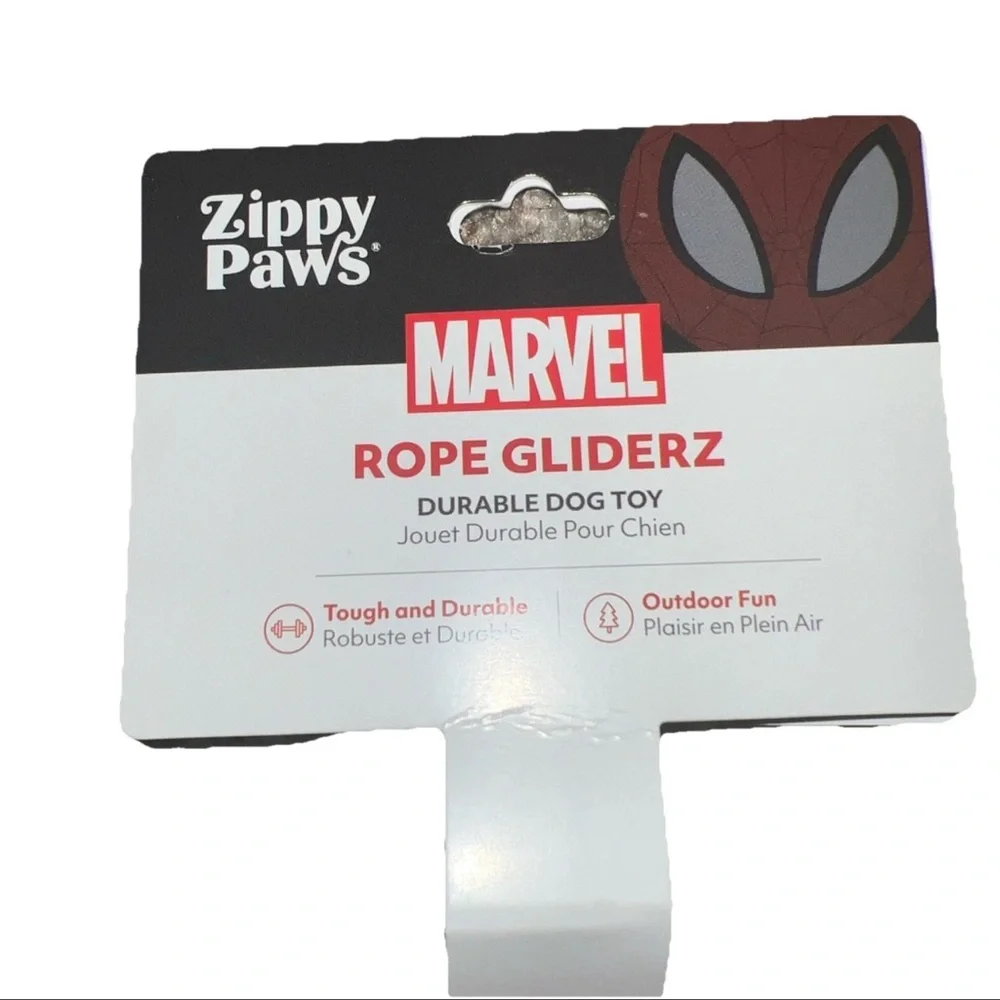 Zippy Paws Marvel Durable Dog Toy Rope Gliders Ghost Spider 9” Diameter
